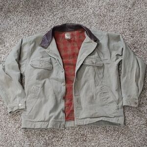 VTG Marlboro Chore Coat Flannel-lined Unisex Barn Jacket Light Green Size M